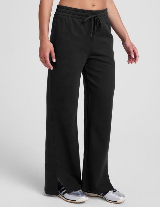 Beyond Yoga Wide Leg Side Slit LuxeFleece Pants - Black