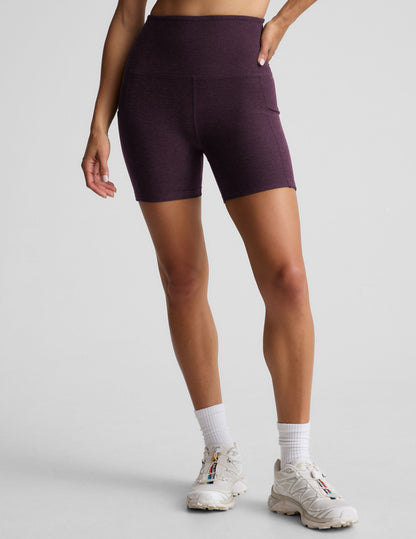 Beyond Yoga Women's High Waisted Spacedye Biker Shorts - Purple