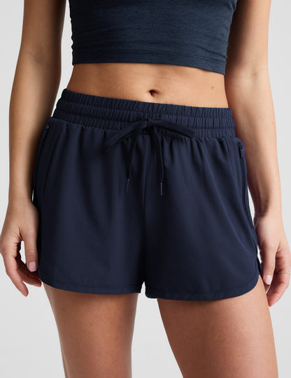 Beyond Yoga Stretch Woven 2.5" Athletic Shorts - Nocturnal Navy