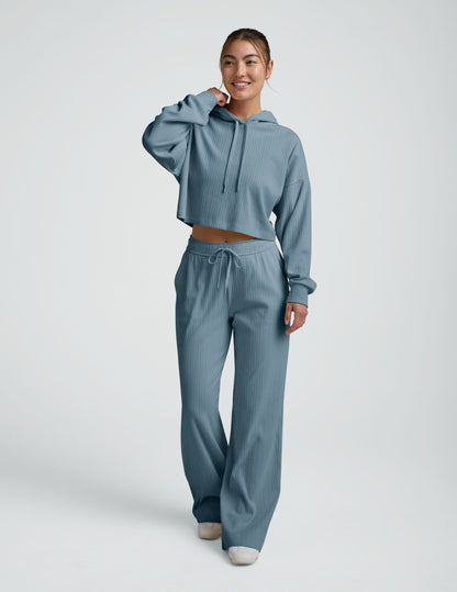 Beyond Yoga Breathe Easy Ribbed Cropped Hoodie