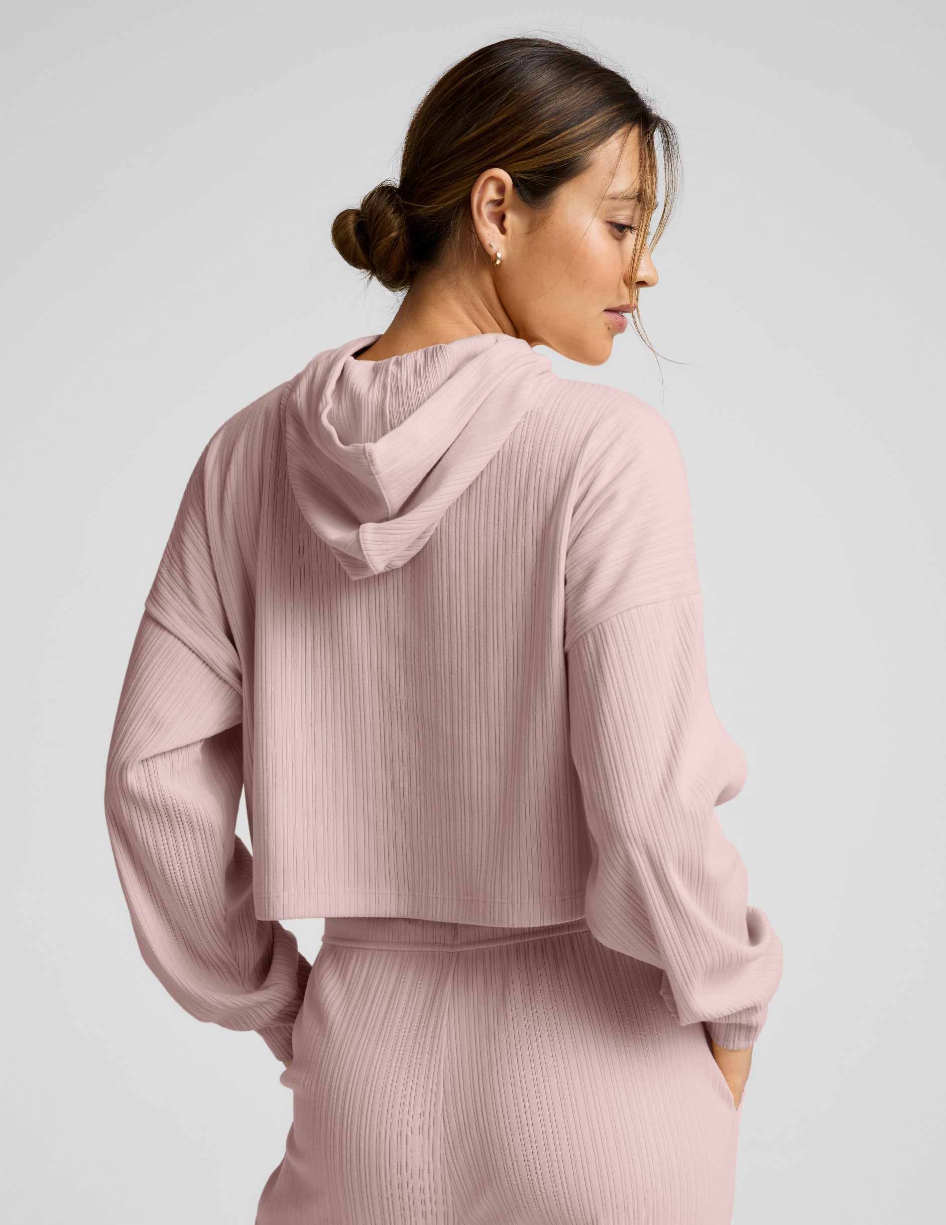Beyond Yoga Breathe Easy Ribbed Cropped Hoodie