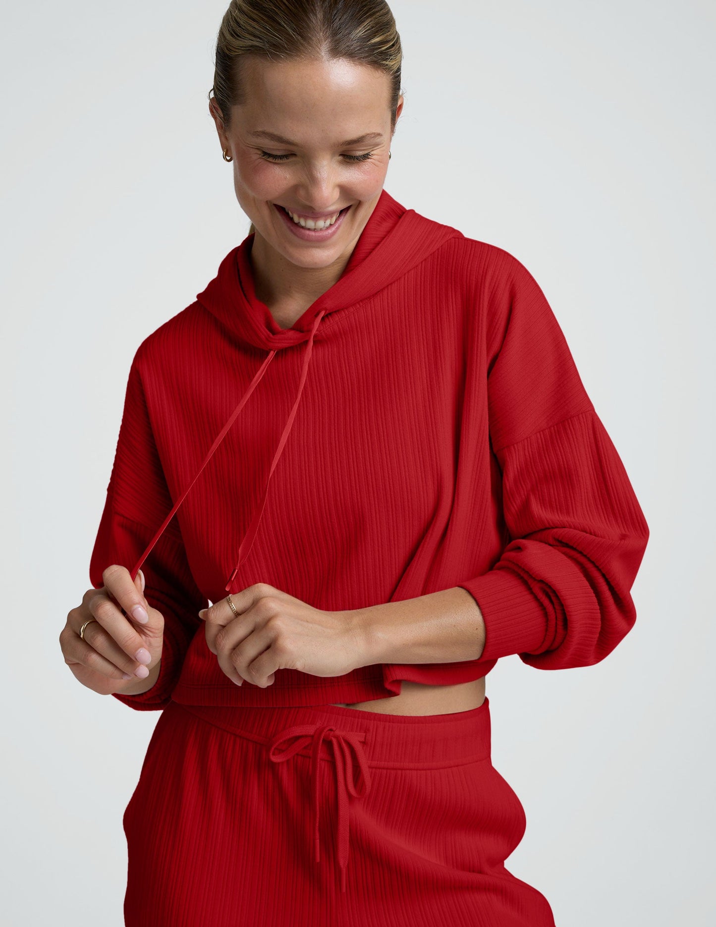 Beyond Yoga Breathe Easy Ribbed Cropped Hoodie