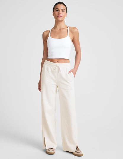 Beyond Yoga Side Slit Wide Leg LuxeFleece Pants - Fresh Snow