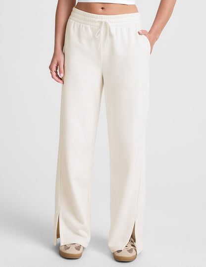 Beyond Yoga Side Slit Wide Leg LuxeFleece Pants - Fresh Snow