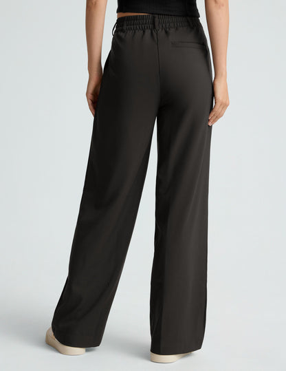 Beyond Yoga Wide Leg Mid Rise "Status" Trouser Pants - Black