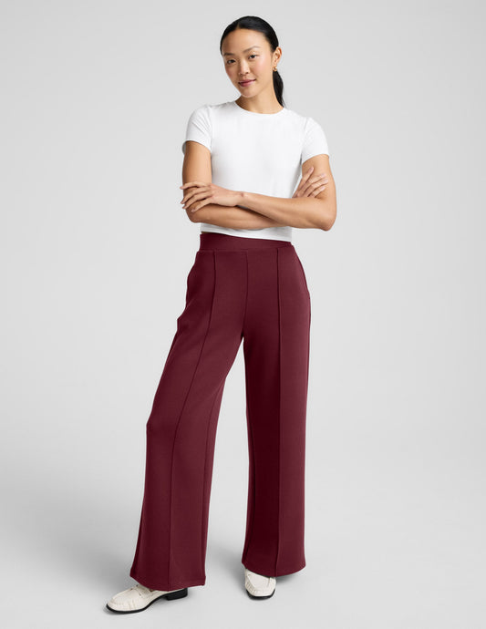 Beyond Yoga Wide Leg Pull On SoftSpring Pants - Moody Burgundy