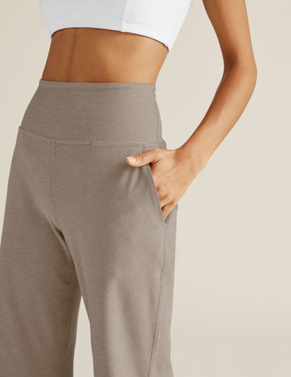 Beyond Yoga Wide Leg High Waisted Spacedye Pants - Birch Heather