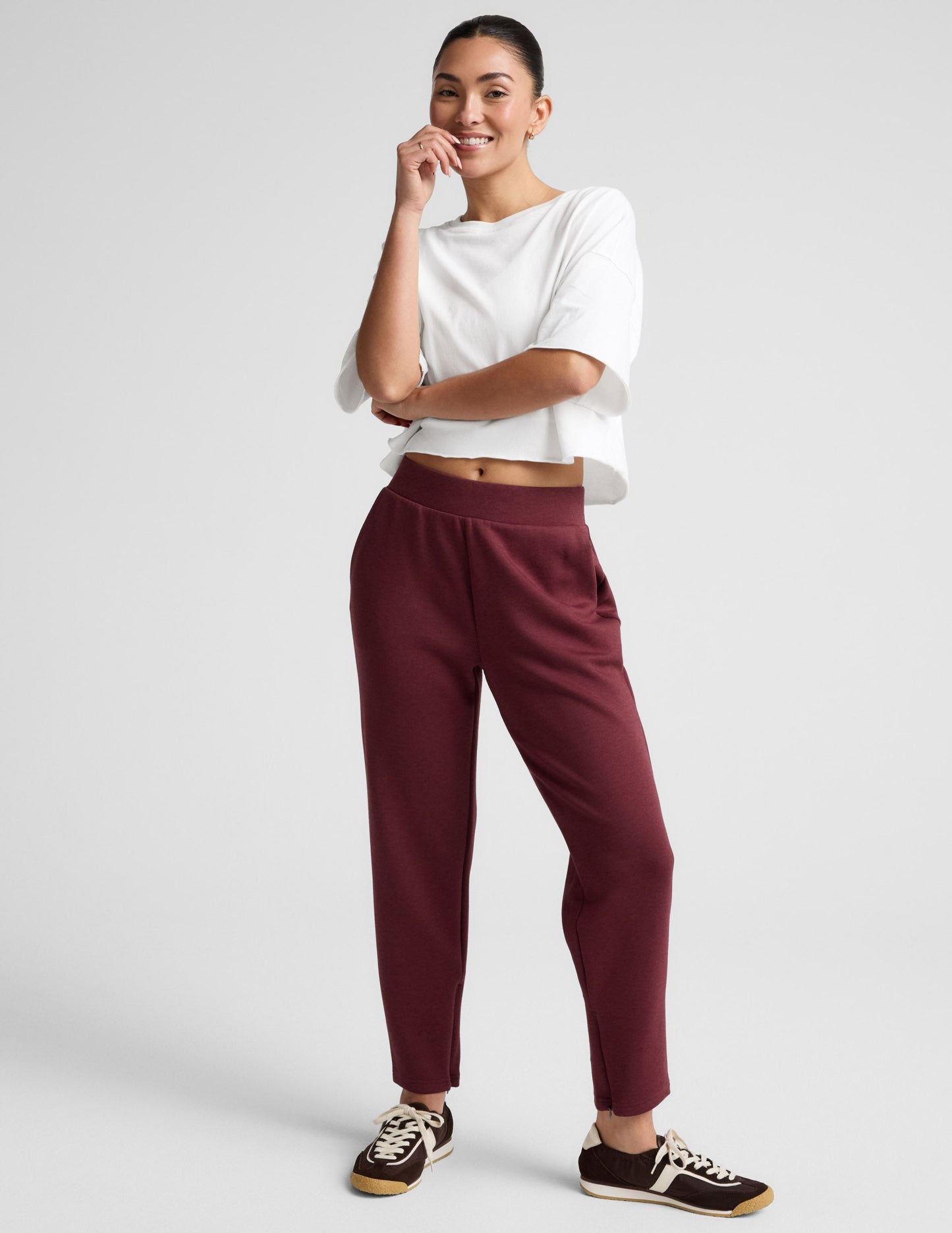 Beyond Yoga Tapered Ankle SoftSpring Pants - Moody Burgundy