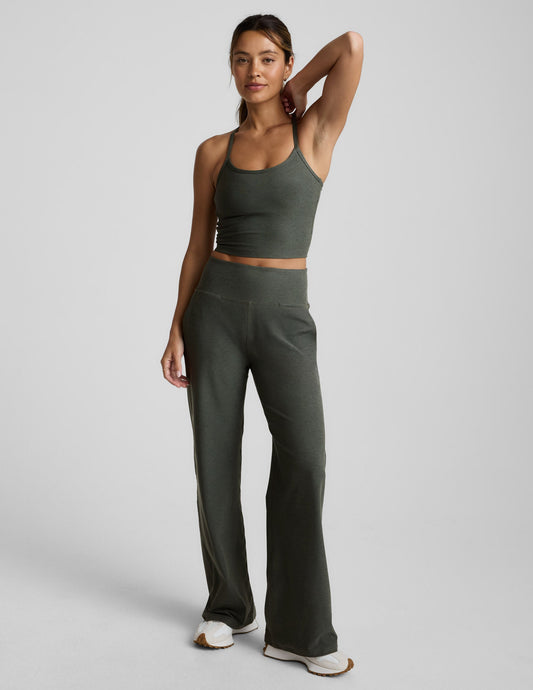Beyond Yoga Laid Back Wide Leg Spacedye Pants - Dusty Forest Heather