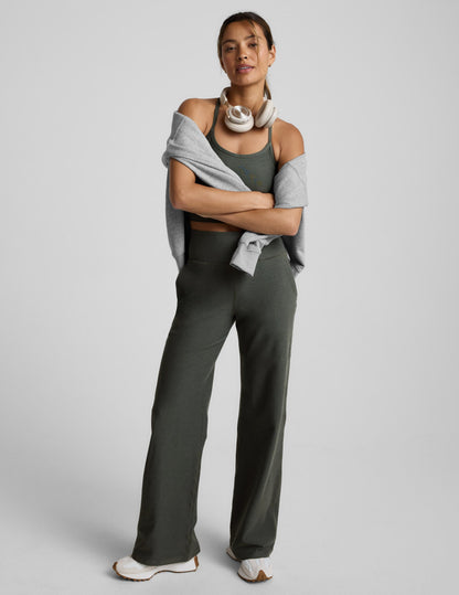 Beyond Yoga Laid Back Wide Leg Spacedye Pants - Dusty Forest Heather