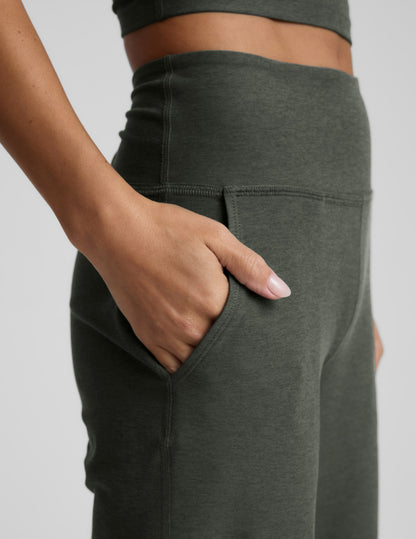 Beyond Yoga Laid Back Wide Leg Spacedye Pants - Dusty Forest Heather