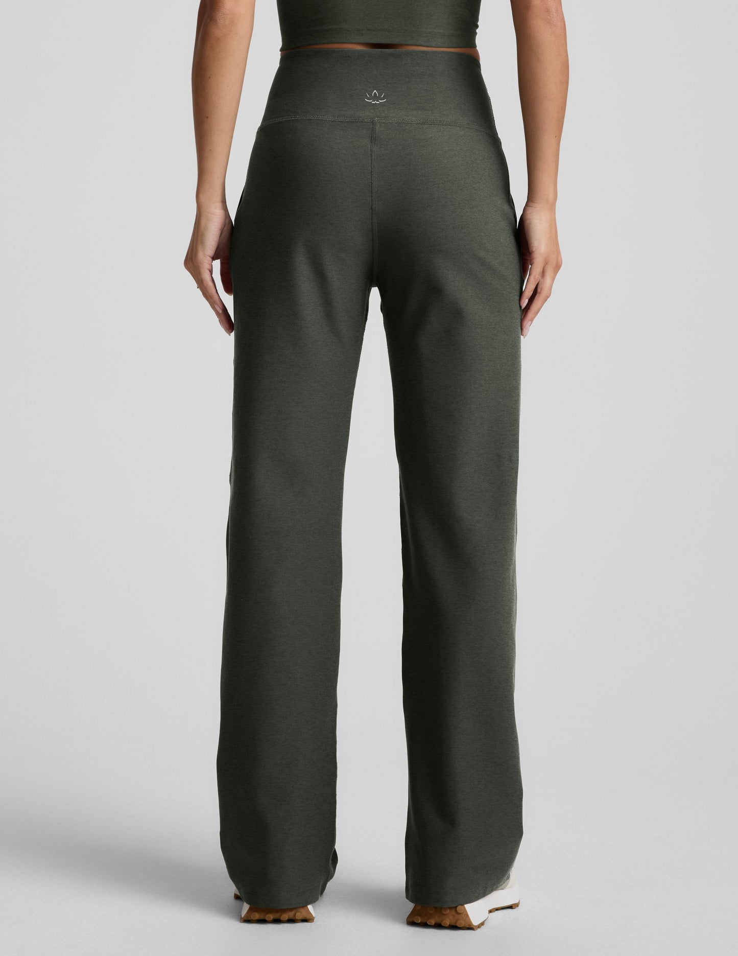 Beyond Yoga Laid Back Wide Leg Spacedye Pants - Dusty Forest Heather