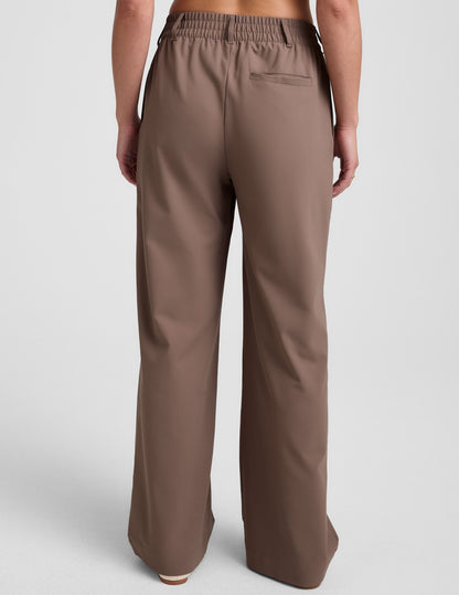 Beyond Yoga Women's Status Wide Leg Trouser Pants - Khaki
