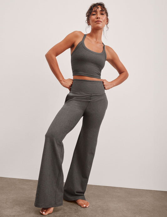 Beyond Yoga High Waisted Wide Leg Spacedye Pants - True Gray Heather