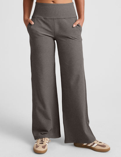Beyond Yoga High Waisted Wide Leg Spacedye Pants - True Gray Heather