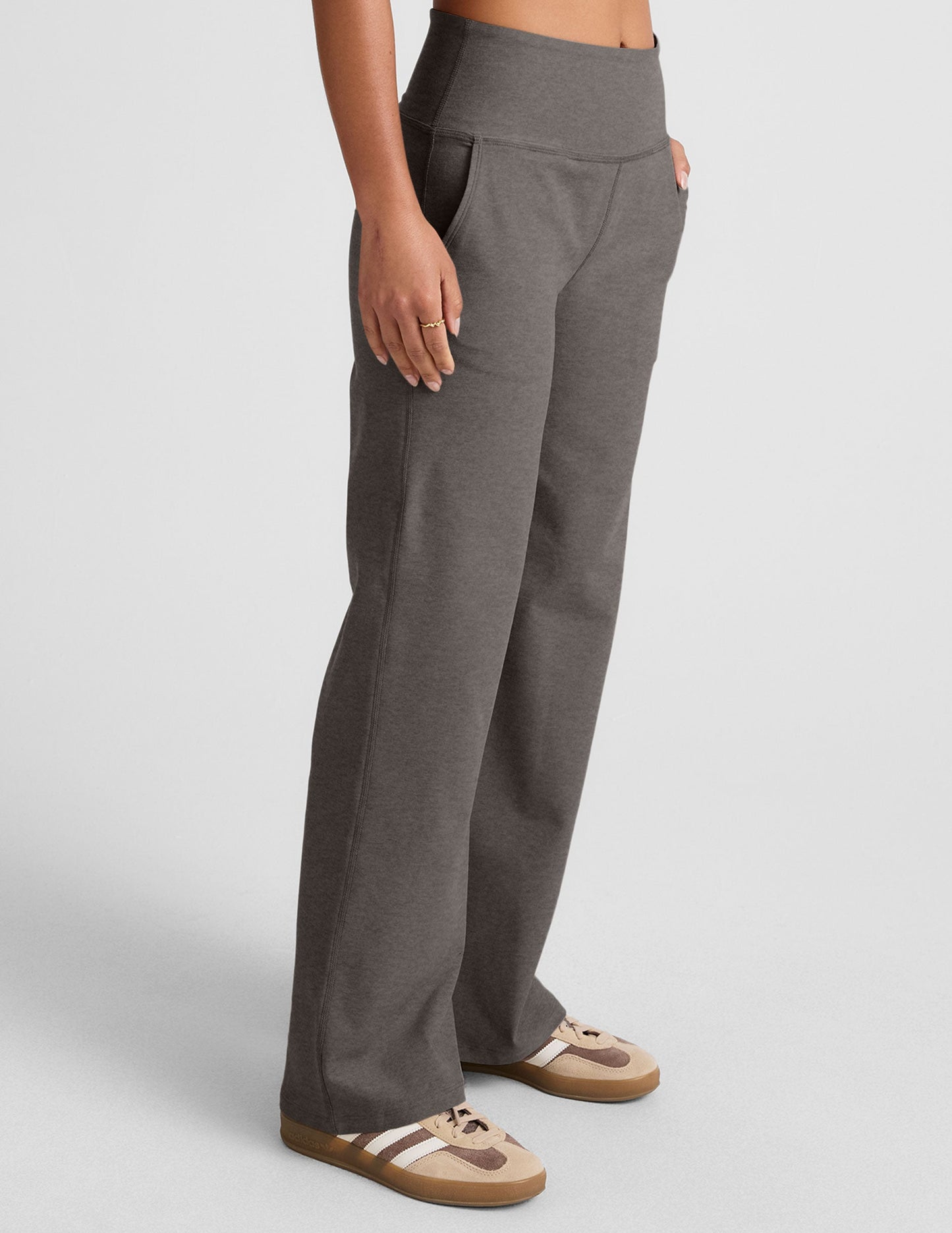 Beyond Yoga High Waisted Wide Leg Spacedye Pants - True Gray Heather
