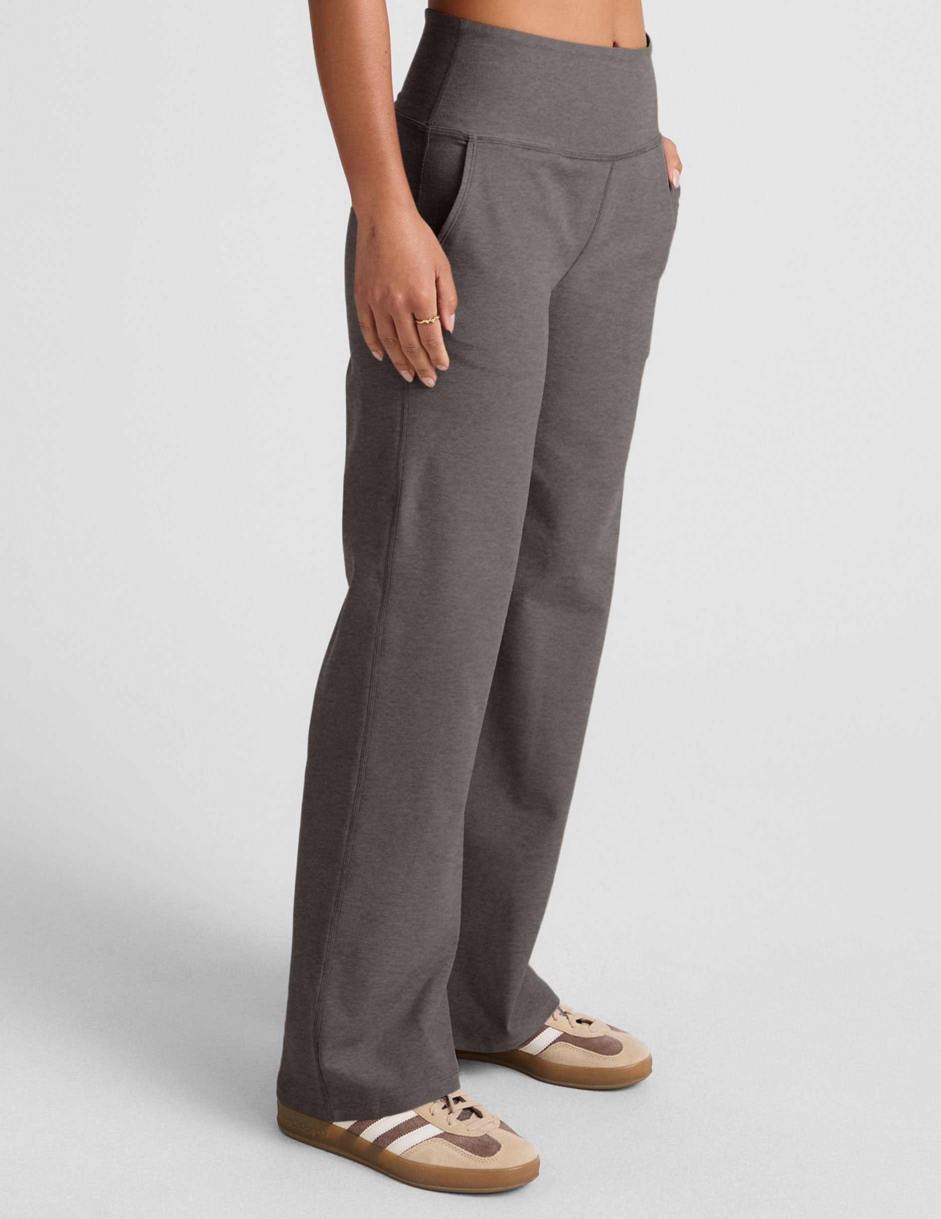 Beyond Yoga High Waisted Wide Leg Spacedye Pants - True Gray Heather