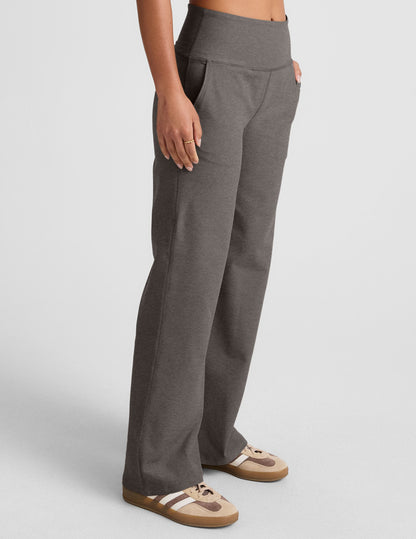 Beyond Yoga High Waisted Wide Leg Spacedye Pants - True Gray Heather