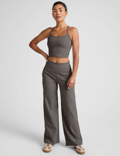 Beyond Yoga High Waisted Wide Leg Spacedye Pants - True Gray Heather