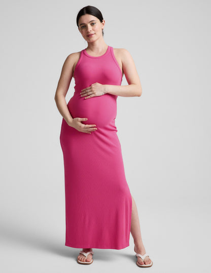 Beyond Yoga Ribbed High Neck Maxi Dress