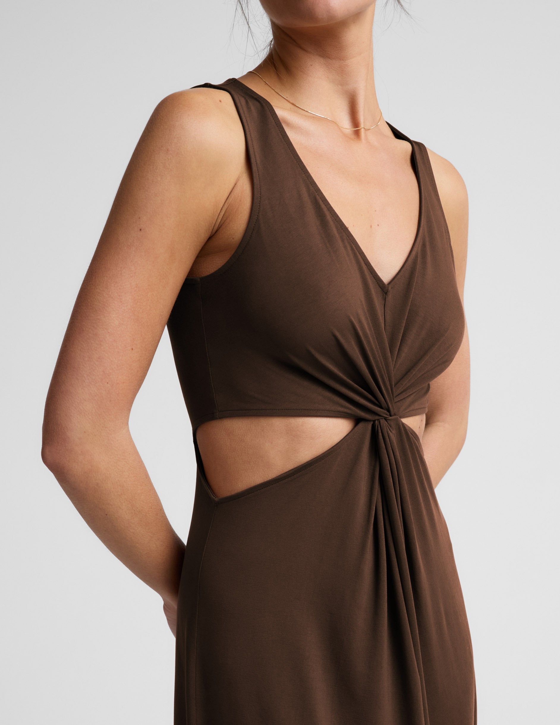 Beyond Yoga Maxi Around The World Front Twist Dress