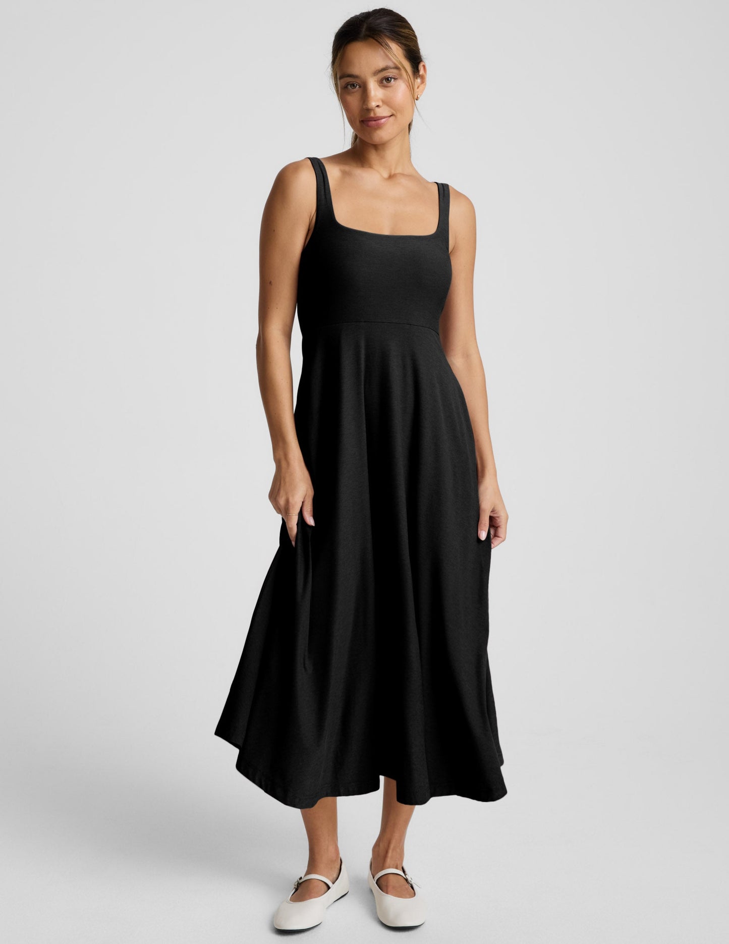 Beyond Yoga Featherweight At The Ready Square Neck Midi Dress