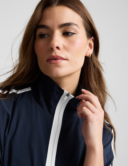 Beyond Yoga Stretch Woven Course Contrast Half Zip Pullover