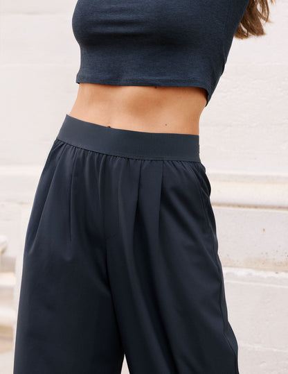 Beyond Yoga Wide Leg Stretch Elastic Waist Pants - Nocturnal Navy