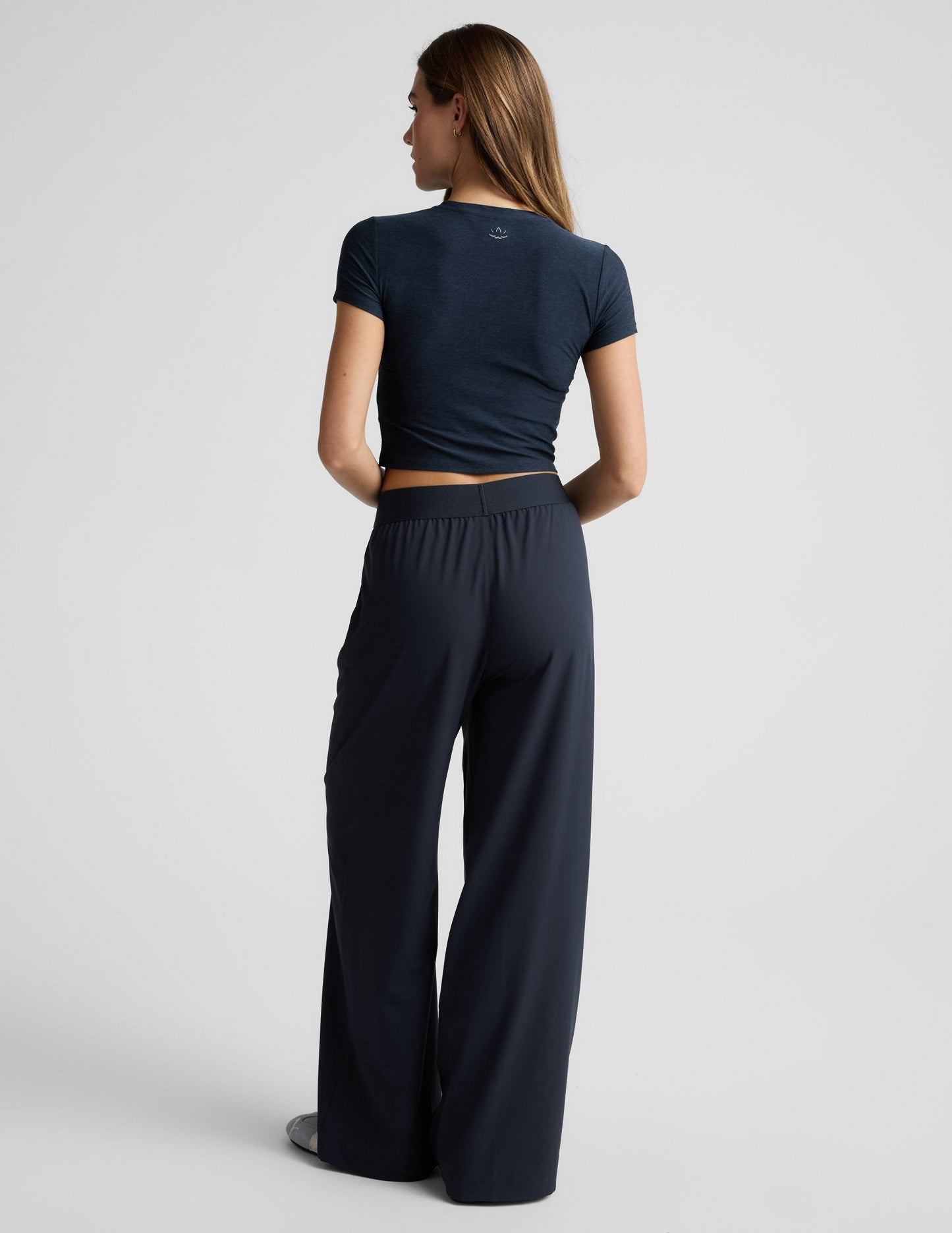 Beyond Yoga Wide Leg Stretch Elastic Waist Pants - Nocturnal Navy