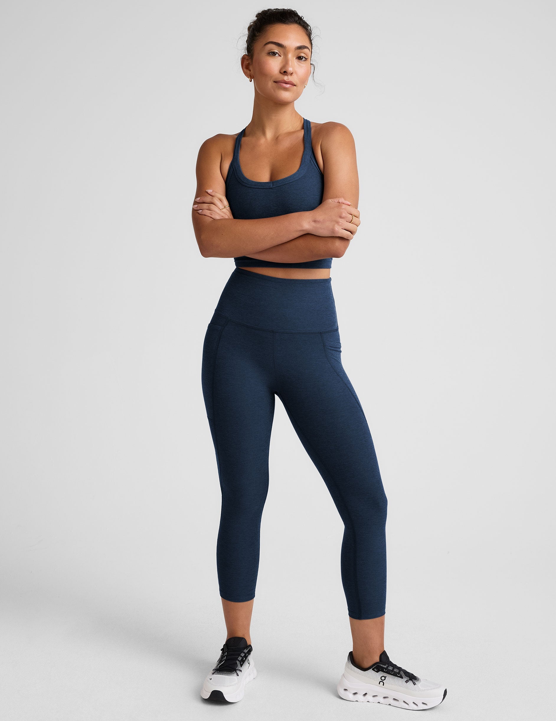 Beyond Yoga High Waisted Spacedye Capri Legging - Nocturnal Navy
