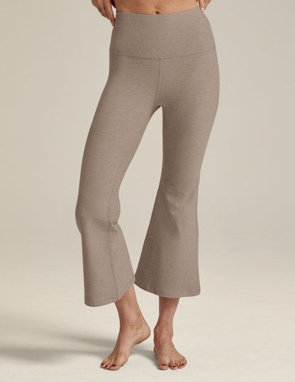 Beyond Yoga High Waisted Flare Spacedye Cropped Pants - Birch Heather