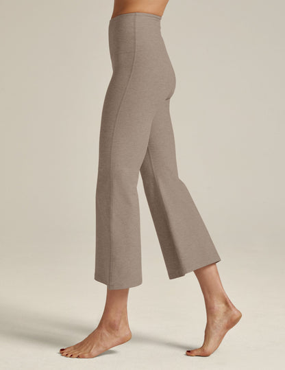 Beyond Yoga High Waisted Flare Spacedye Cropped Pants - Birch Heather