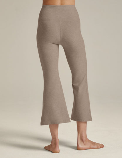 Beyond Yoga High Waisted Flare Spacedye Cropped Pants - Birch Heather