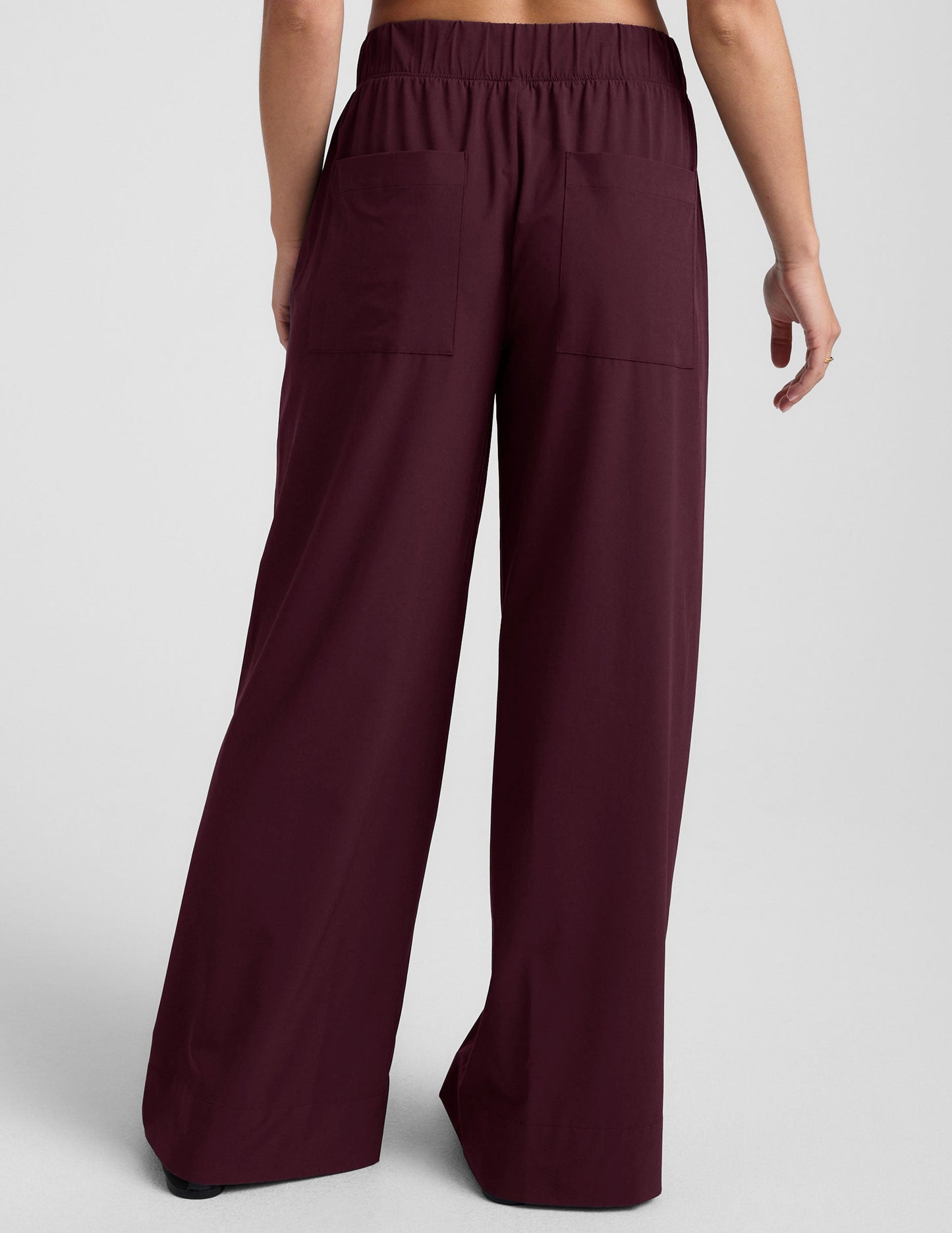 Beyond Yoga Women's Casual Stretch Wide Leg Pants - Black Cherry