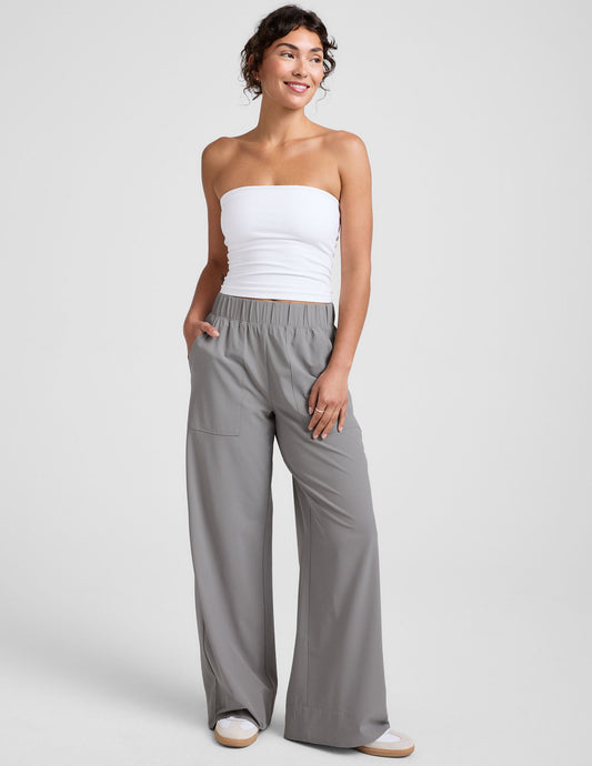 Beyond Yoga Women's Wide Leg Stretch Woven Easy Pants - Mist