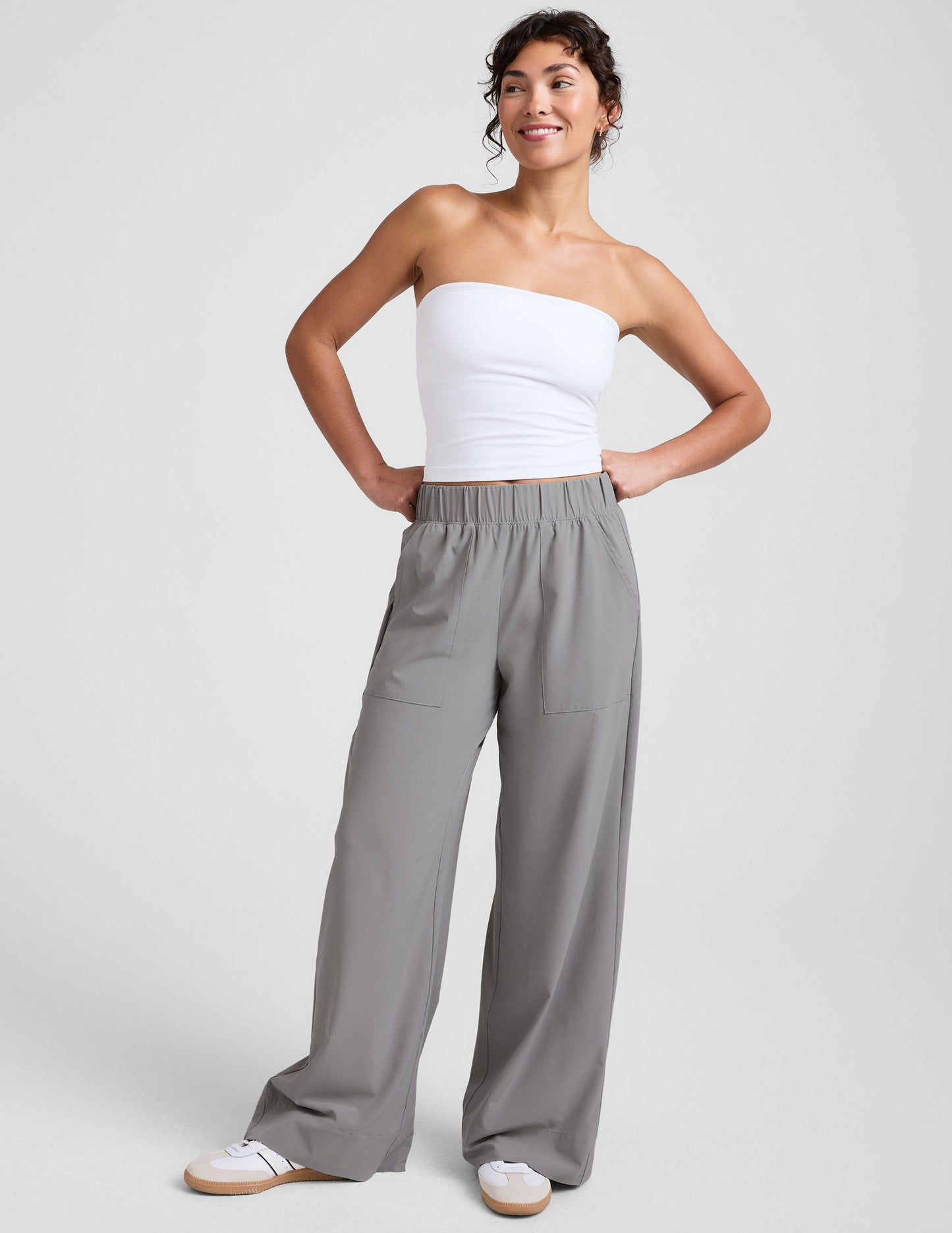 Beyond Yoga Women's Wide Leg Stretch Woven Easy Pants - Mist