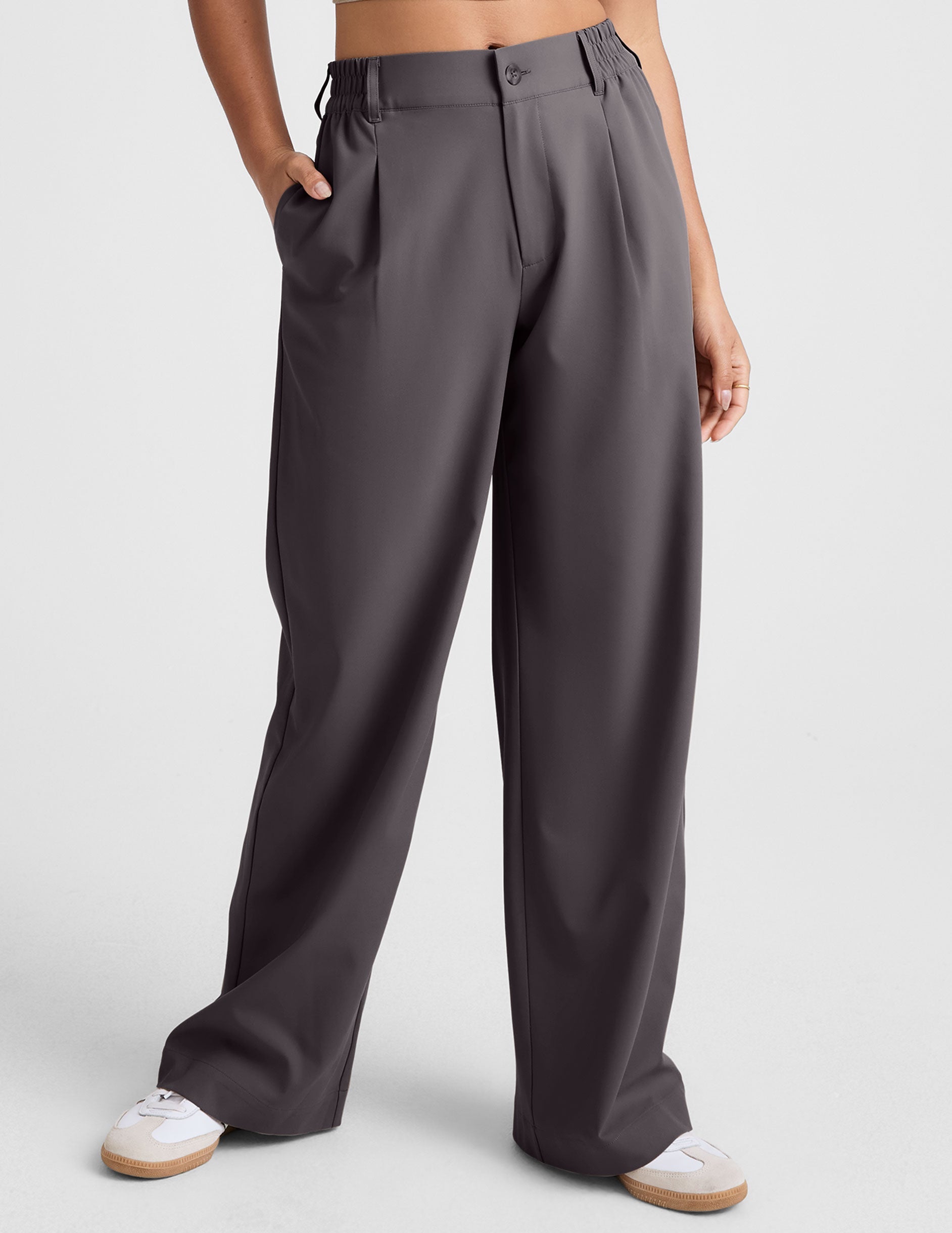 Beyond Yoga Women's Wide Leg Status Trouser - Gray
