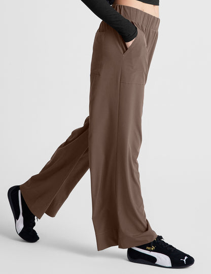 Beyond Yoga Women's Easy Mid-Rise Wide Leg Pants - Khaki