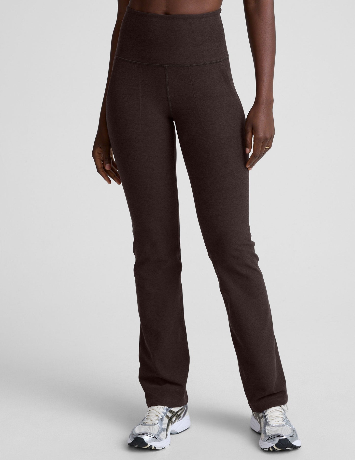 Beyond Yoga High Waisted Pocket Spacedye Bootcut Pant - Dark Chocolate Heather