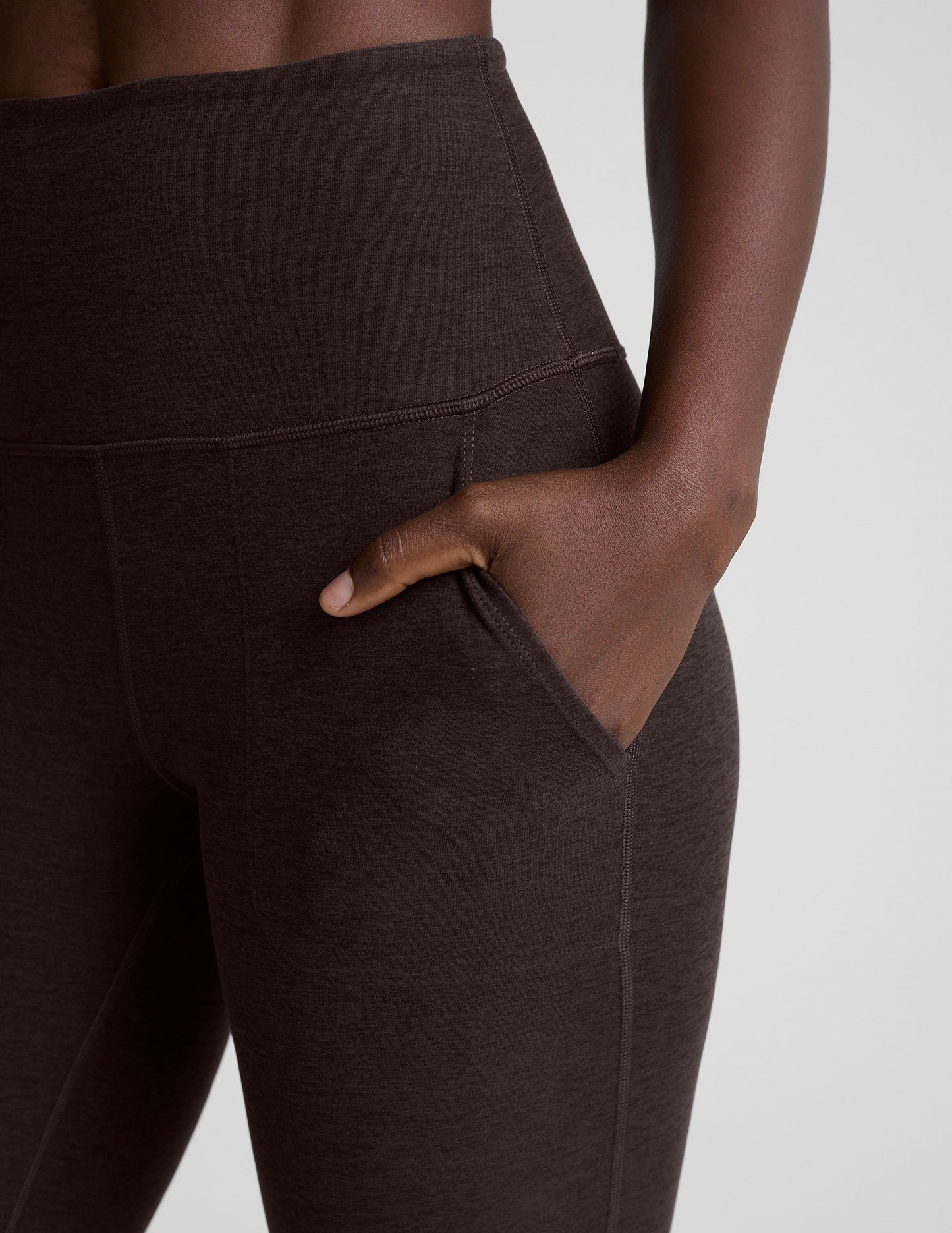 Beyond Yoga High Waisted Pocket Spacedye Bootcut Pant - Dark Chocolate Heather