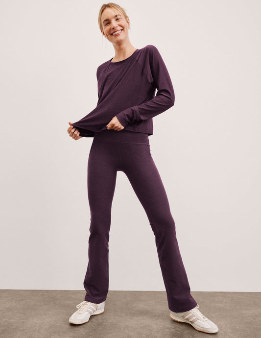 Beyond Yoga High Waisted Pocket Spacedye Bootcut Pants - Eggplant Purple