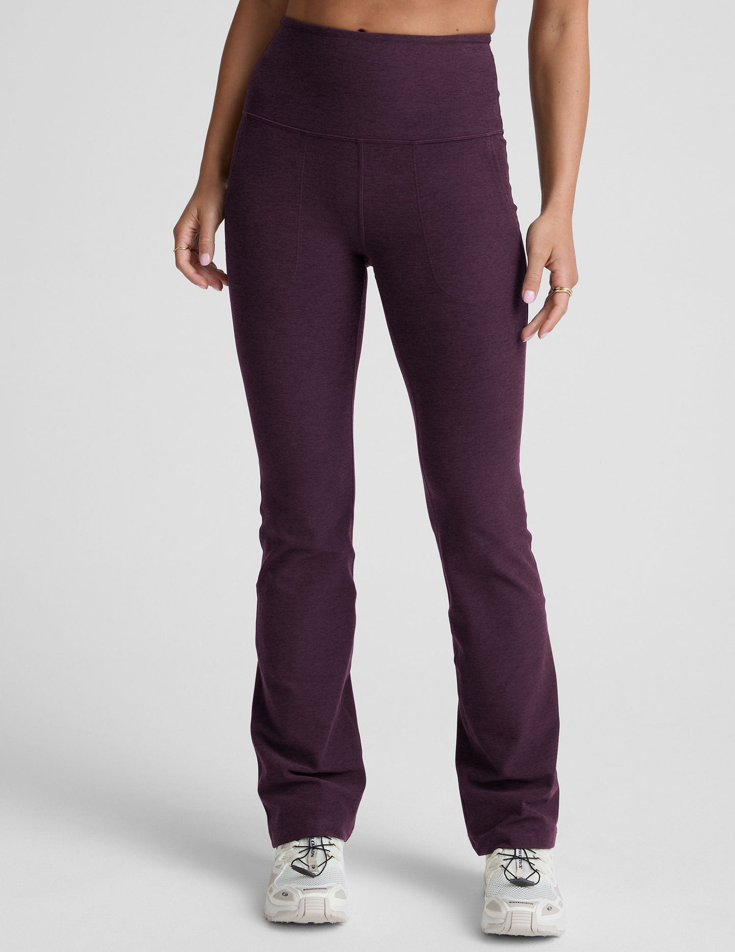 Beyond Yoga High Waisted Pocket Spacedye Bootcut Pants - Eggplant Purple