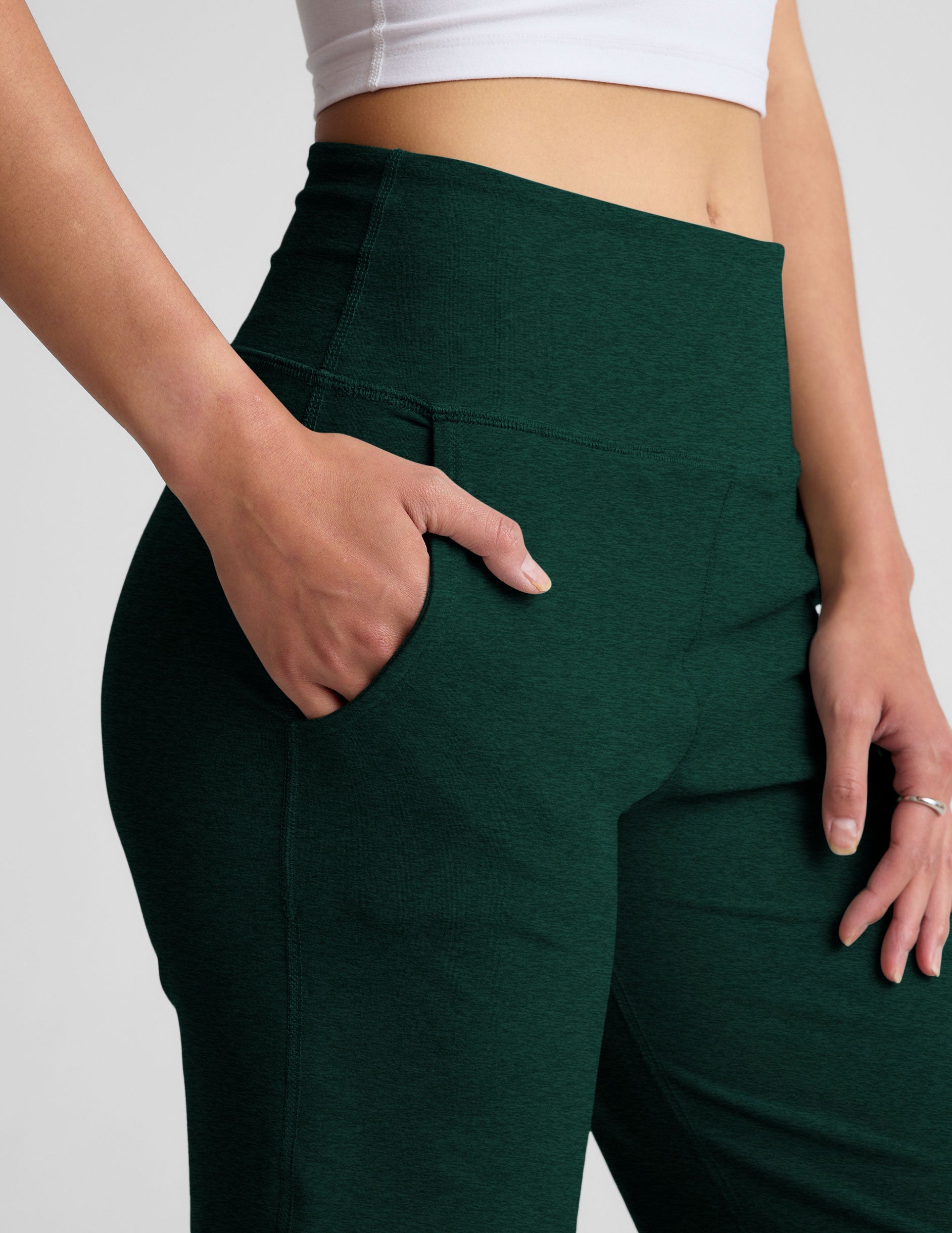Beyond Yoga High Waisted Wide Leg Spacedye Pant - Dark Spruce Green