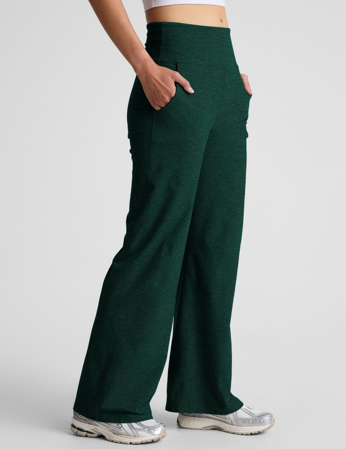 Beyond Yoga High Waisted Wide Leg Spacedye Pant - Dark Spruce Green