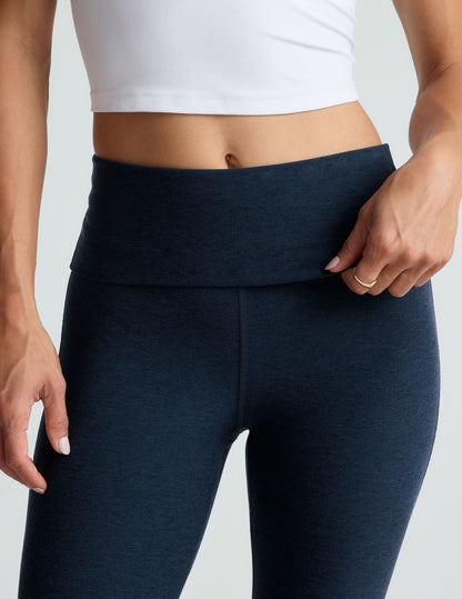 Beyond Yoga Foldover Bootcut Spacedye Yoga Pant - Nocturnal Navy