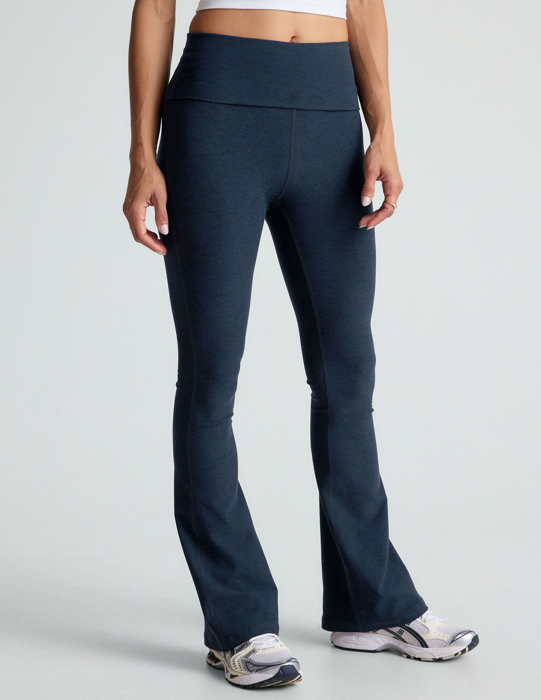 Beyond Yoga Foldover Bootcut Spacedye Yoga Pant - Nocturnal Navy