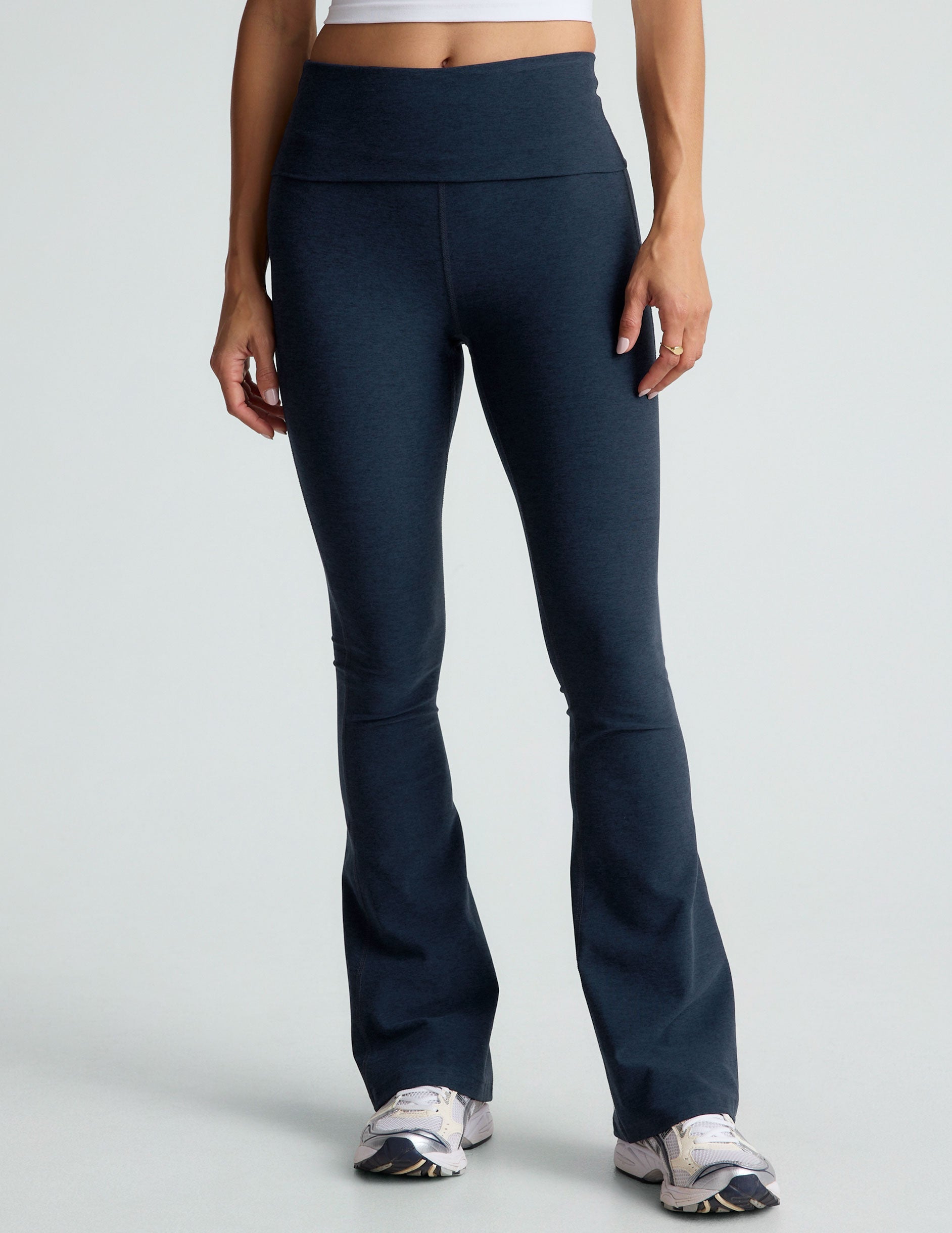 Beyond Yoga Foldover Bootcut Spacedye Yoga Pant - Nocturnal Navy