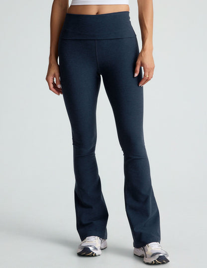Beyond Yoga Foldover Bootcut Spacedye Yoga Pant - Nocturnal Navy