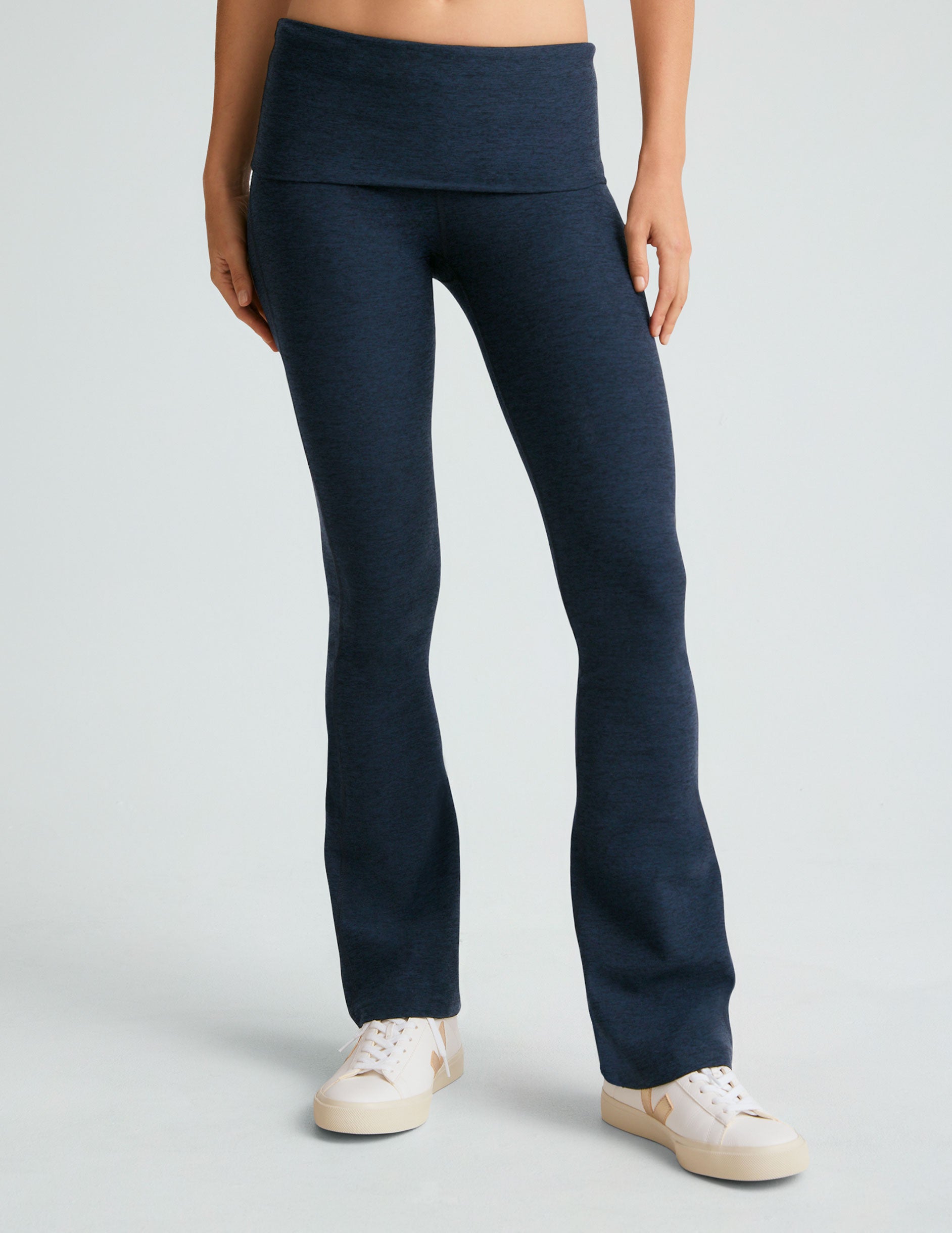 Beyond Yoga Foldover Bootcut Spacedye Yoga Pant - Nocturnal Navy