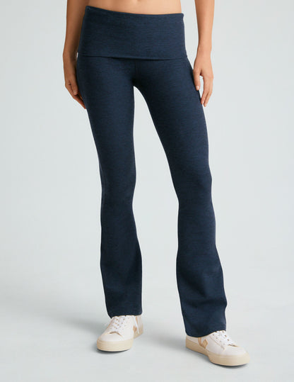 Beyond Yoga Foldover Bootcut Spacedye Yoga Pant - Nocturnal Navy